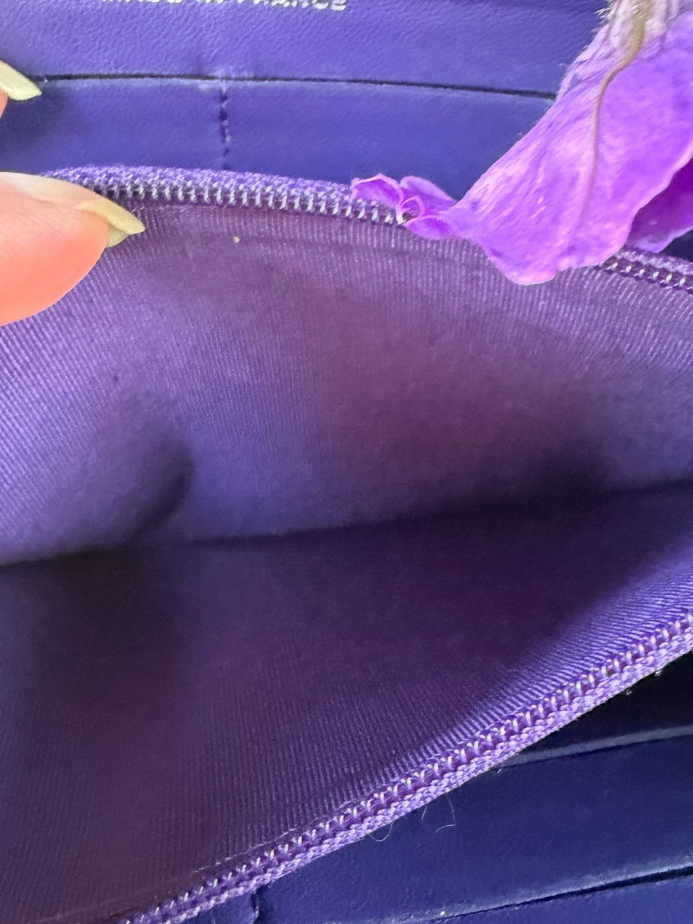 CHANEL PURPLE/PLUM LAMBSKIN QUILTED WALLET WITH COA - Picture 10 of 16